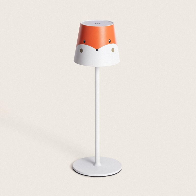 foto del prodotto ledkia lampada da tavolo led 3w portatile in metallo con batteria ricaricabile usb anisa arancione