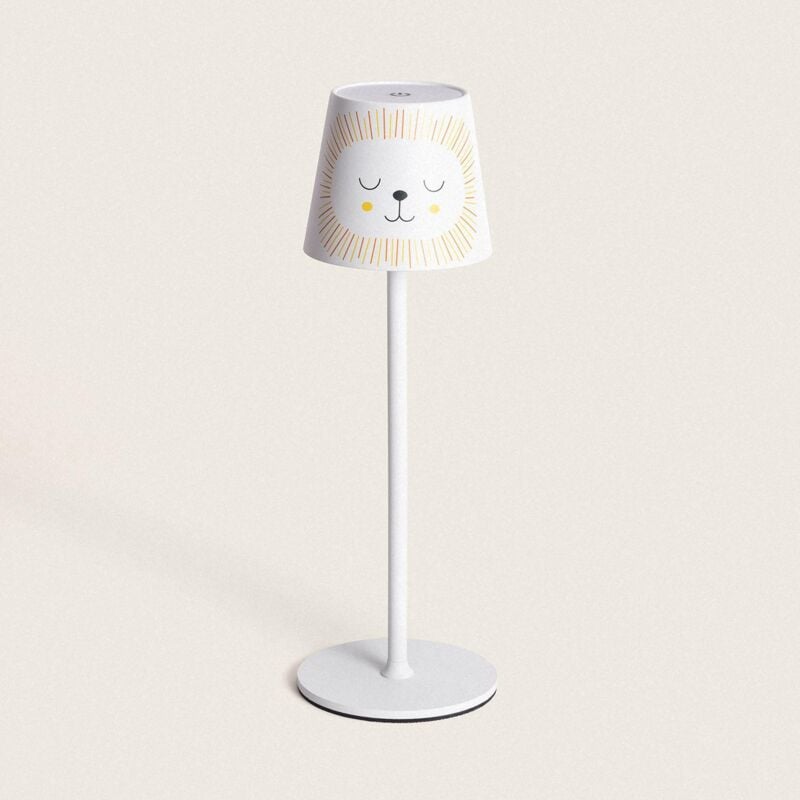 foto del prodotto ledkia lampada da tavolo led 3w portatile in metallo con batteria ricaricabile usb anisa giallo