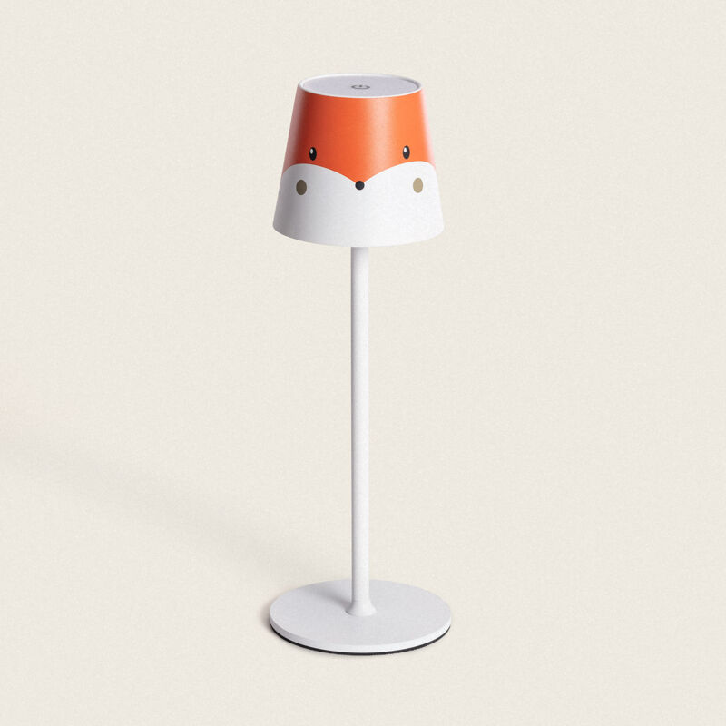 foto del prodotto ledkia lampada da tavolo led 3w portatile in metallo con batteria ricaricabile usb anisa kids arancione