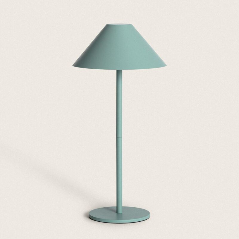 foto del prodotto ledkia lampada da tavolo led 3w portatile kivuli per esterni con batteria usb ricaricabile verde celadon