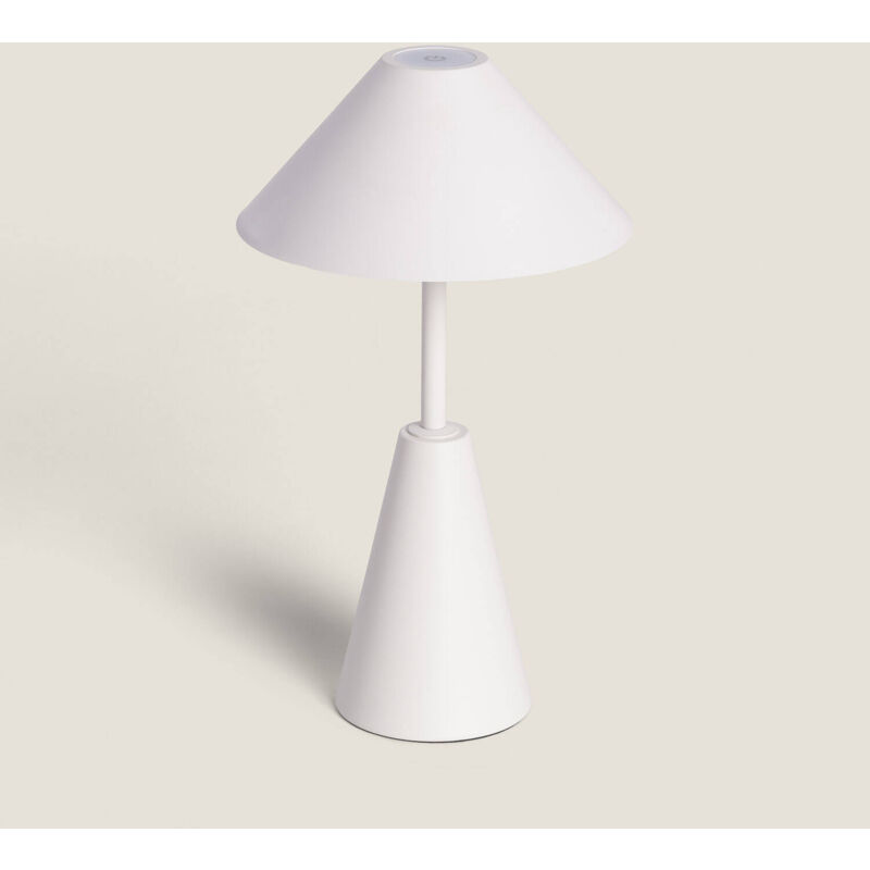foto del prodotto ledkia lampada da tavolo led portatile 3w per esterni metallo con batteria ricaricabile chamle bianco
