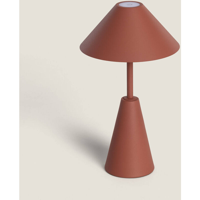 foto del prodotto ledkia lampada da tavolo led portatile 3w per esterni metallo con batteria ricaricabile chamle marrone
