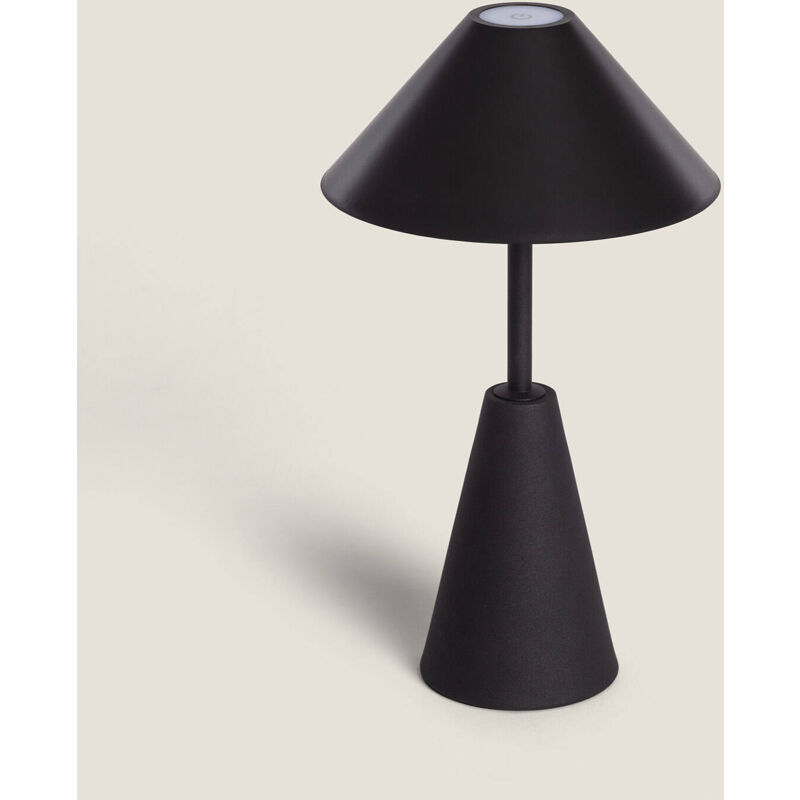 foto del prodotto ledkia lampada da tavolo led portatile 3w per esterni metallo con batteria ricaricabile chamle nero