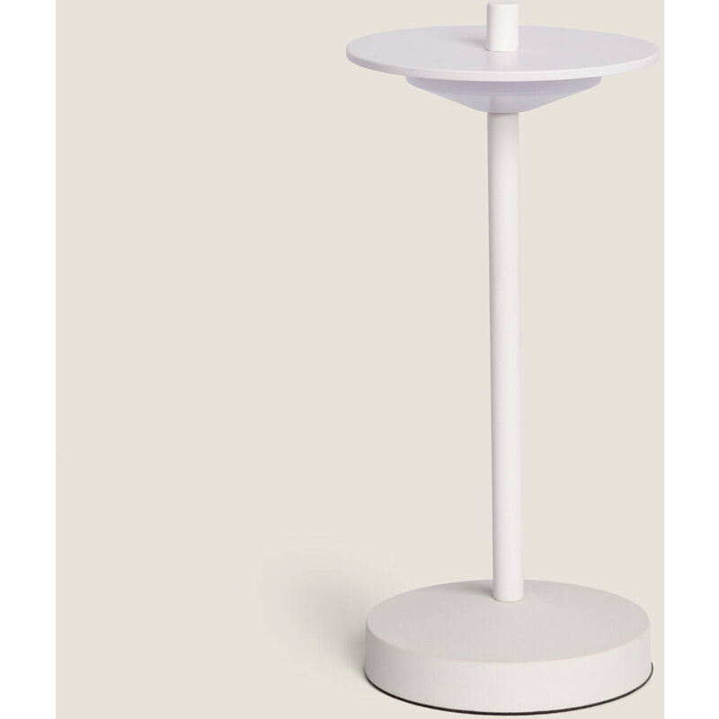 foto del prodotto ledkia lampada da tavolo led portatile per esterni metallo con batteria usb ricaricabile estepona bianco