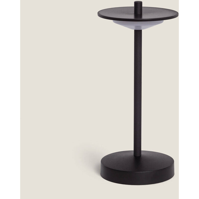 foto del prodotto ledkia lampada da tavolo led portatile per esterni metallo con batteria usb ricaricabile estepona nero