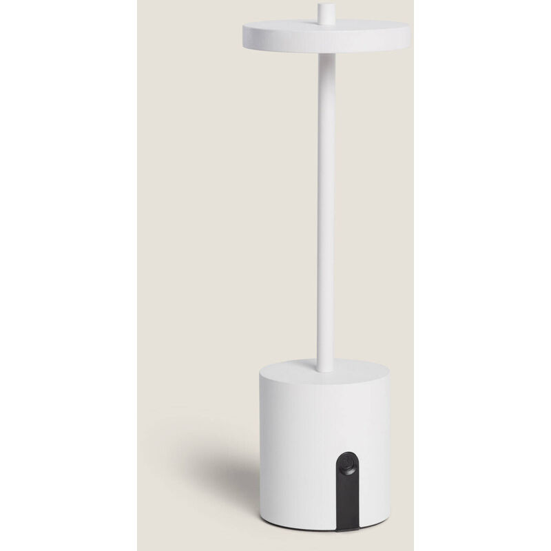 foto del prodotto ledkia lampada da tavolo led portatile per esterni metallo con batteria usb ricaricabile jawania bianco