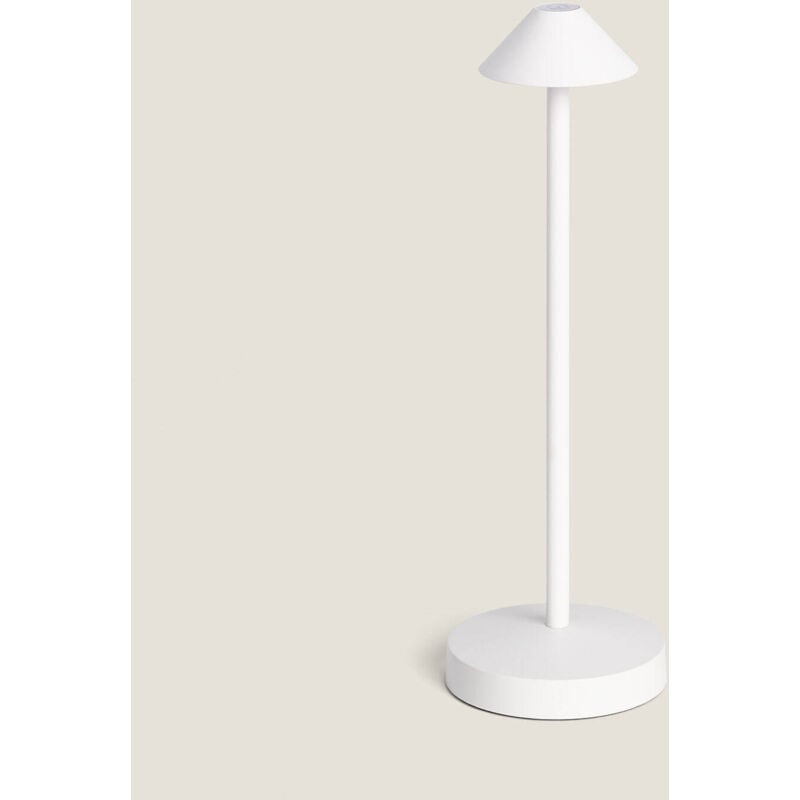 foto del prodotto ledkia lampada da tavolo led portatile per esterno metallo con batteria ricaricabile magatzi bianco
