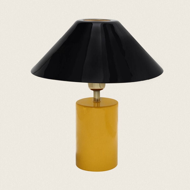 foto del prodotto ledkia lampada da tavolo metallo brijesh giallo