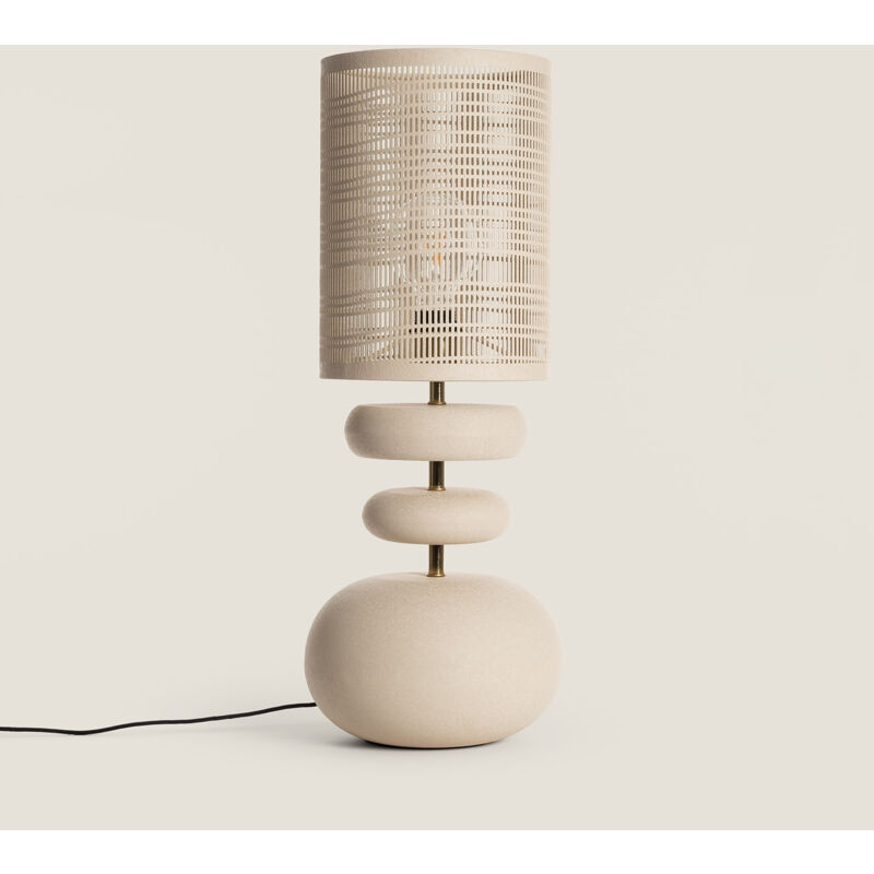 foto del prodotto ledkia lampada da tavolo metallo dhruv beige