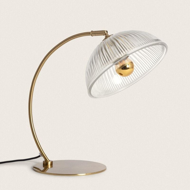foto del prodotto ledkia lampada da tavolo metallo e vetro shila oro
