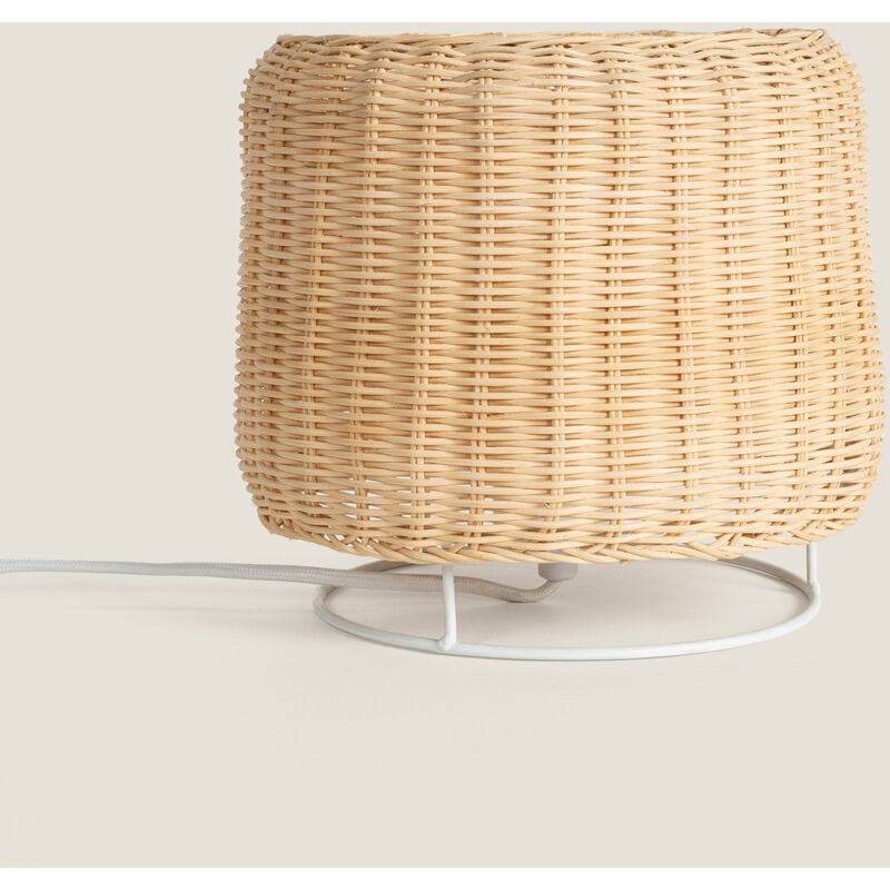 foto del prodotto ledkia lampada da tavolo rattan gondia naturale