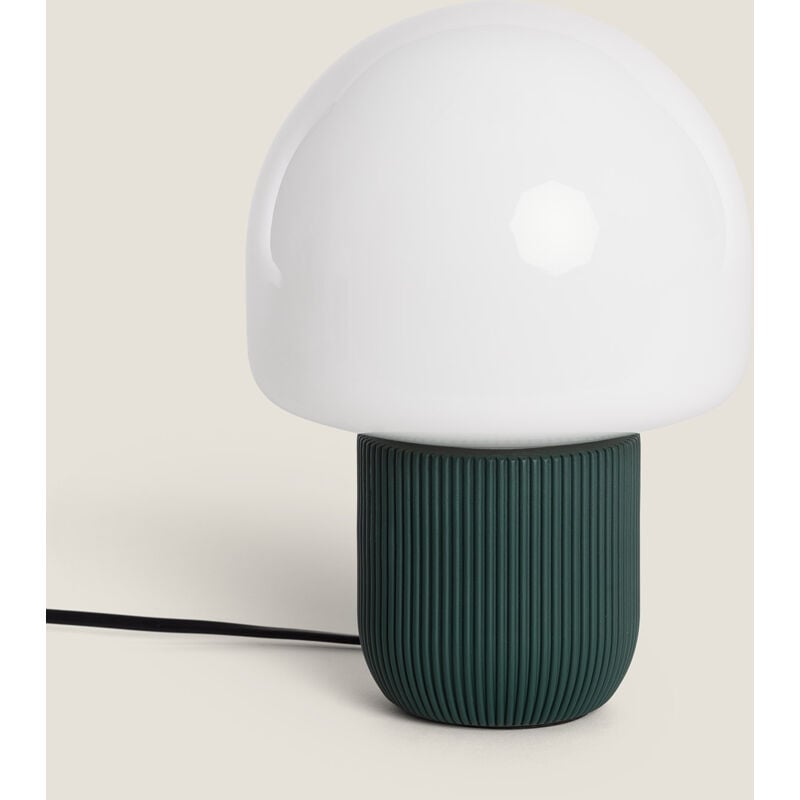 foto del prodotto ledkia lampada da tavolo resina nacune verde