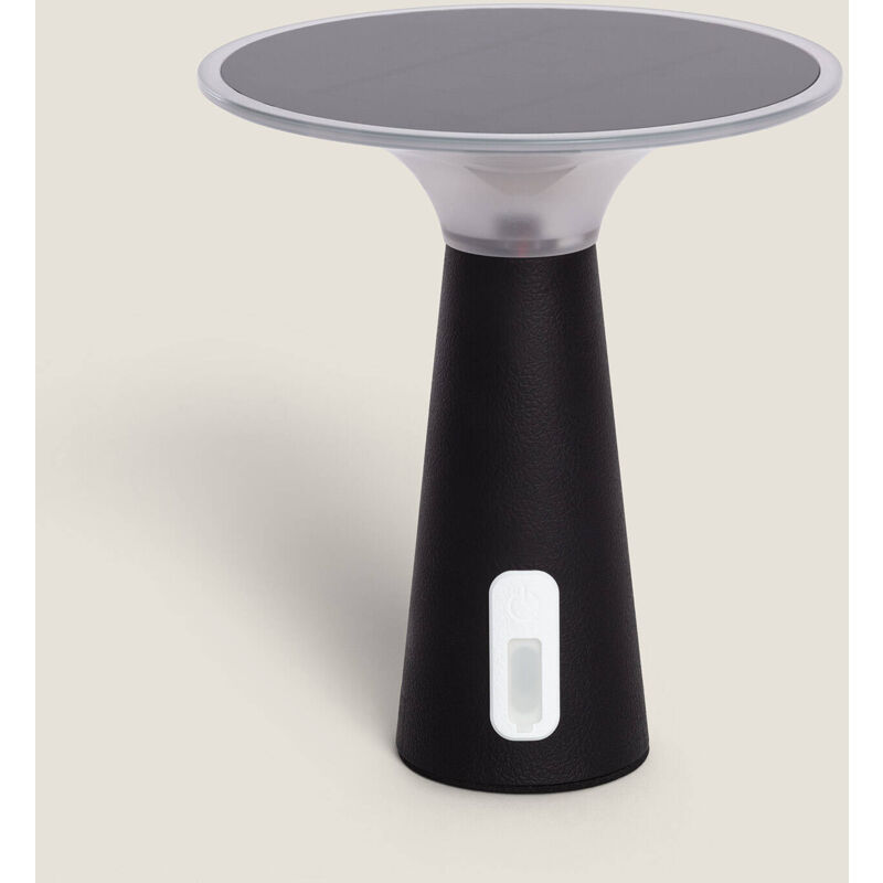 foto del prodotto ledkia lampada da tavolo solare esterno led 3w portatile con batteria usb ricaricabilea soucha nero