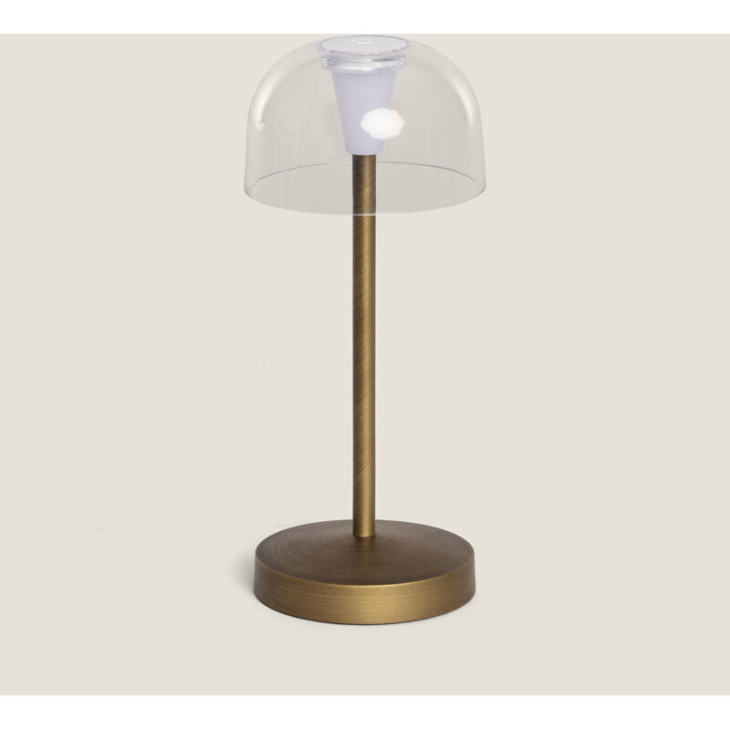 foto del prodotto ledkia - lampara da tavolo led portatile per esterni con batteria usb ricaricabile lendora ottone