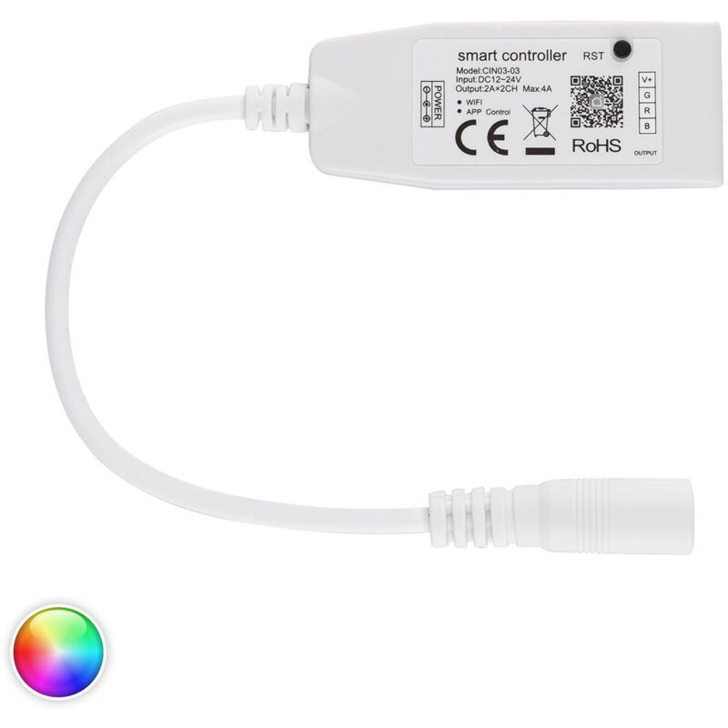 foto del prodotto ledkia mini controller dimmer wi fi striscia led rgb 12 24v dc bianco