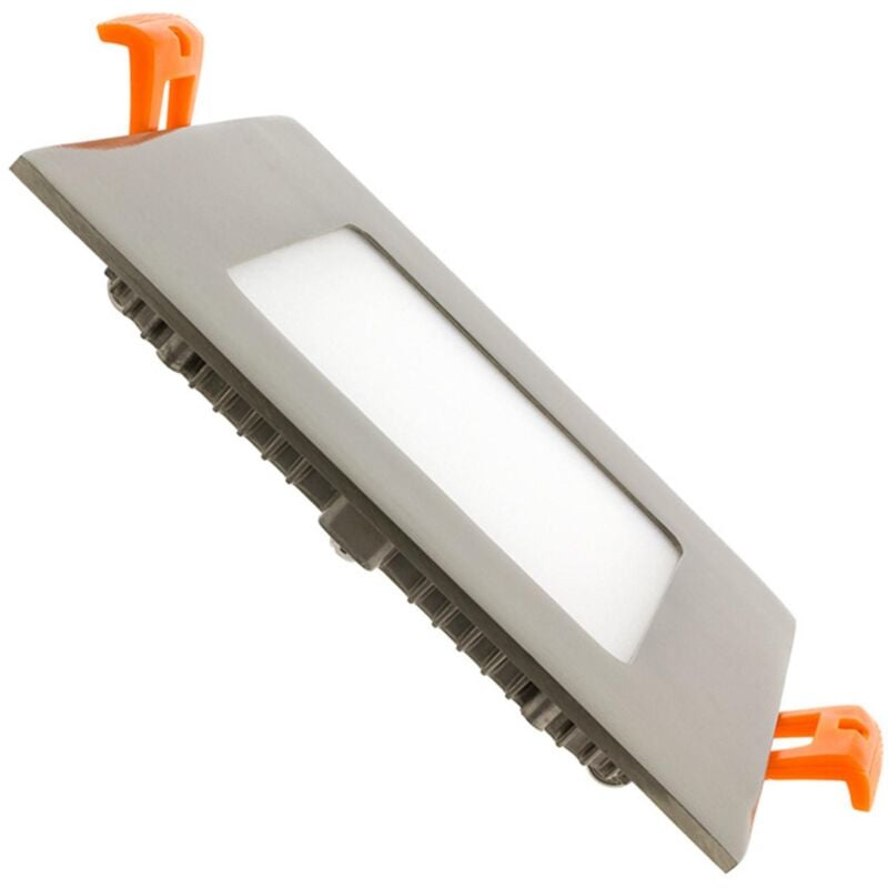 foto del prodotto ledkia pannello downlight led 6w quadrata superslim foro 105x105 mm argento bianco freddo 5000k