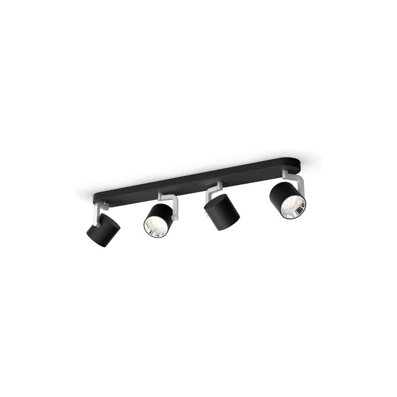 foto del prodotto ledkia philips faretto byrl, 4 punti luce, led sceneswitch, metallo nero