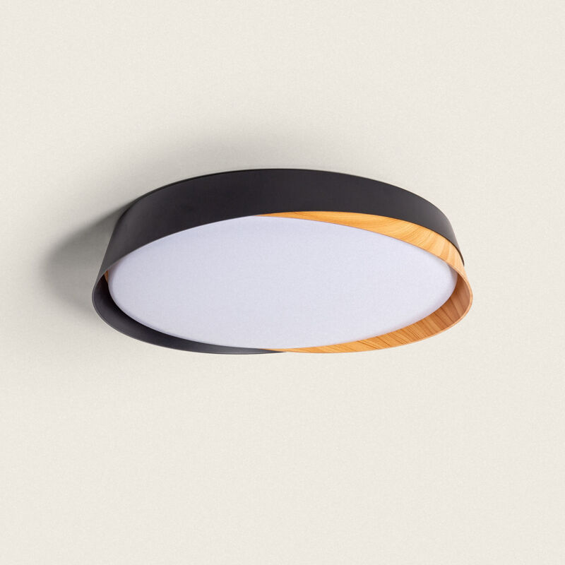 foto del prodotto ledkia plaf n led 28w circular 420 mm cct seleccionable nil nero