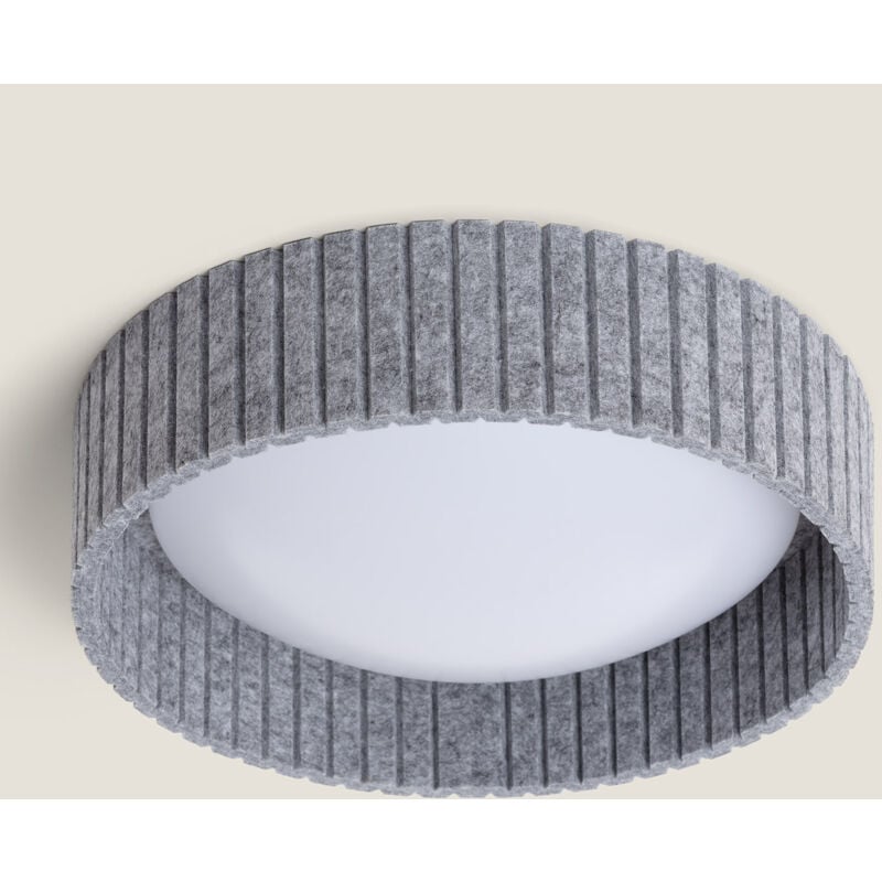 foto del prodotto ledkia plafoniera led 18w circolare feltro 400 mm cct selezionabile kaptyn grigio