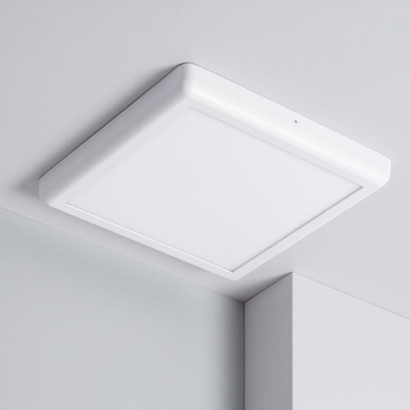 foto del prodotto ledkia plafoniera led 24w quadrata metallo 300x300 mm design bianco bianco caldo 3000k