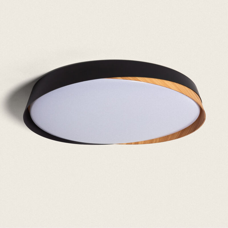 foto del prodotto ledkia plafoniera led 36w circolare 520 mm cct selezionabile nil nero