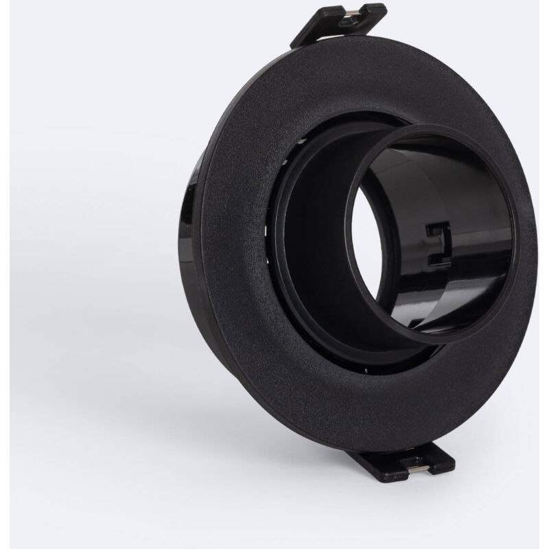 foto del prodotto ledkia portafaretto downlight circolare regolabile basso ugr lampadina led gu10 gu5.3 foro 75 mm suefix nero