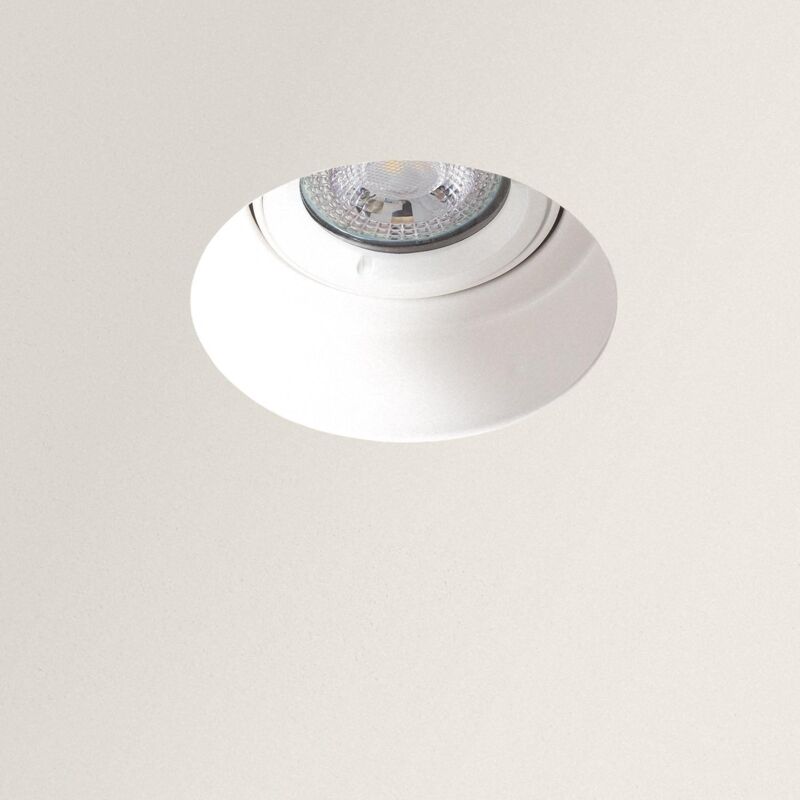 foto del prodotto ledkia portafaretto downlight integrazione catongesso circolare per lampadina led gu10 foro 90 mm trimless bianco