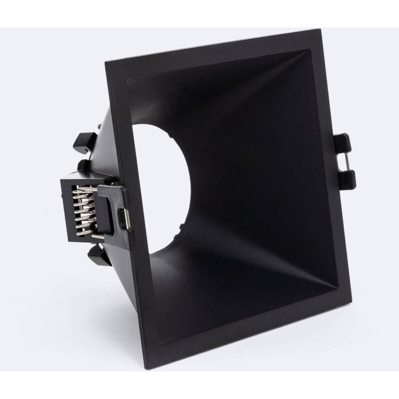 foto del prodotto ledkia portafaretto downlight quadrato basso ugr per lampadina led gu10 foro 85x85 mm nero
