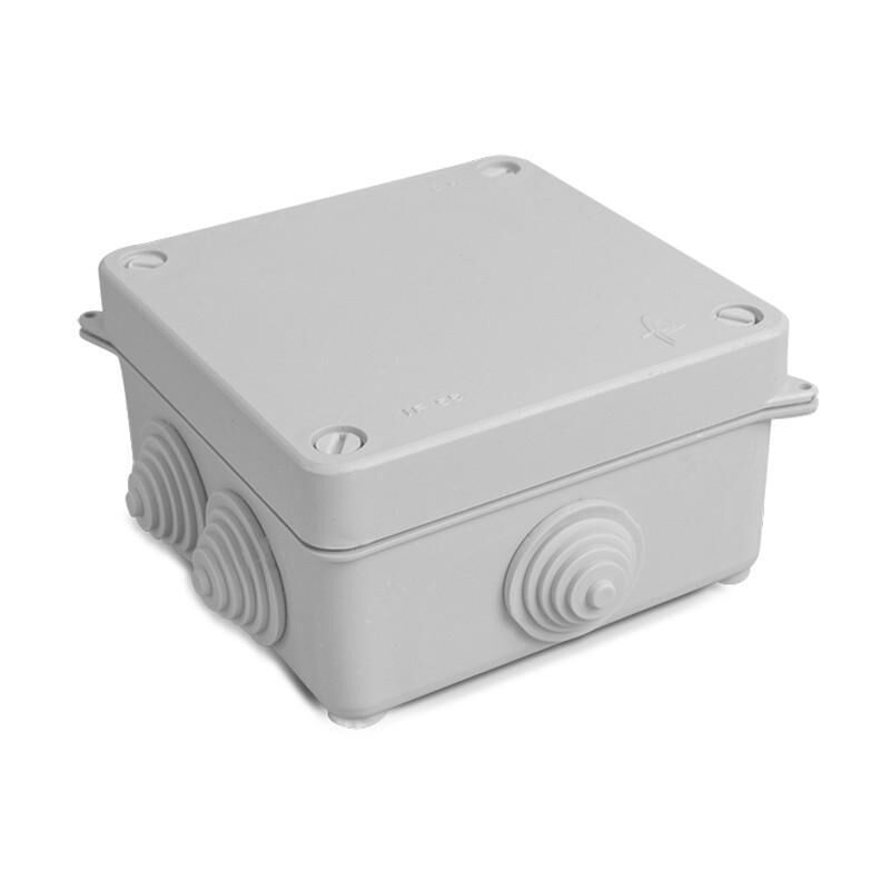 foto del prodotto ledkia scatola di giunzione e di derivazione a tenuta stagna da superficie ip55 113x113x60 mm grigio