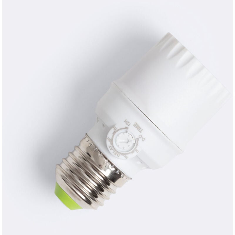 foto del prodotto ledkia sensore crepuscolare con timer per lampadine e27 bianco