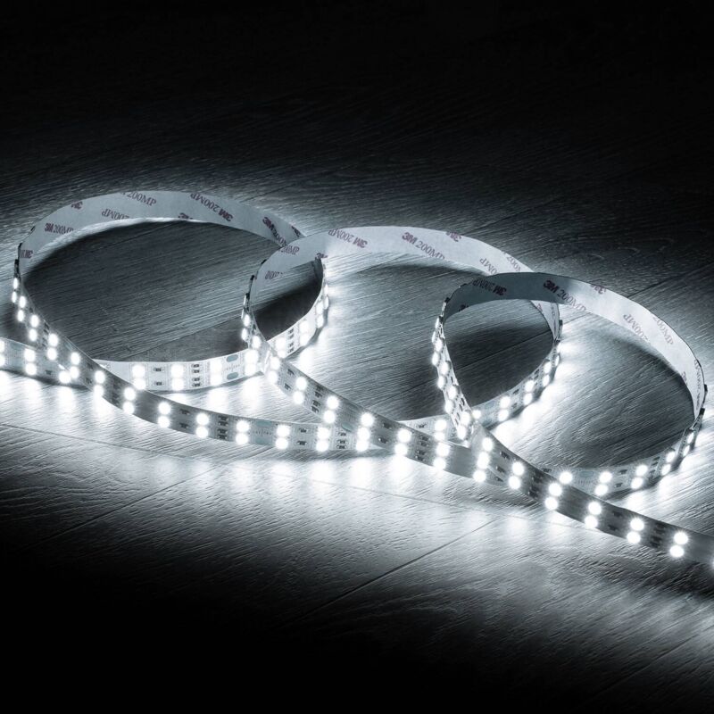 foto del prodotto ledkia striscia led 24v dc 120led m 5m doppia ip20 larghezza 15mm taglio ogni 10cm bianco freddo 6000k 6500k