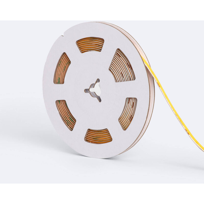 foto del prodotto ledkia striscia led 24v dc cob 320 led m 840 lm m 5m ip20 cri90 larghezza 5 mm super narrow taglio ad ogni 5 cm bianco caldo 2700k