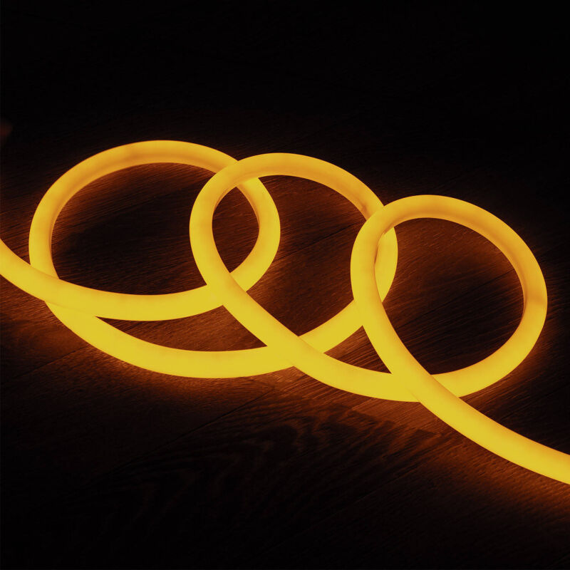 immagine 0 del prodotto ledkia striscia neon led regolabile 220v ac 120 led m circolare 360 giallo ip67 su misura taglio ogni 100cm 16 m