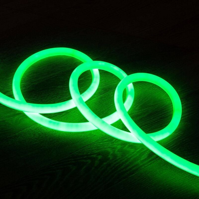 foto del prodotto ledkia striscia neon led regolabile 220v ac 120 led m circolare 360 verde ip67 su misura taglio ogni 100cm 1 m