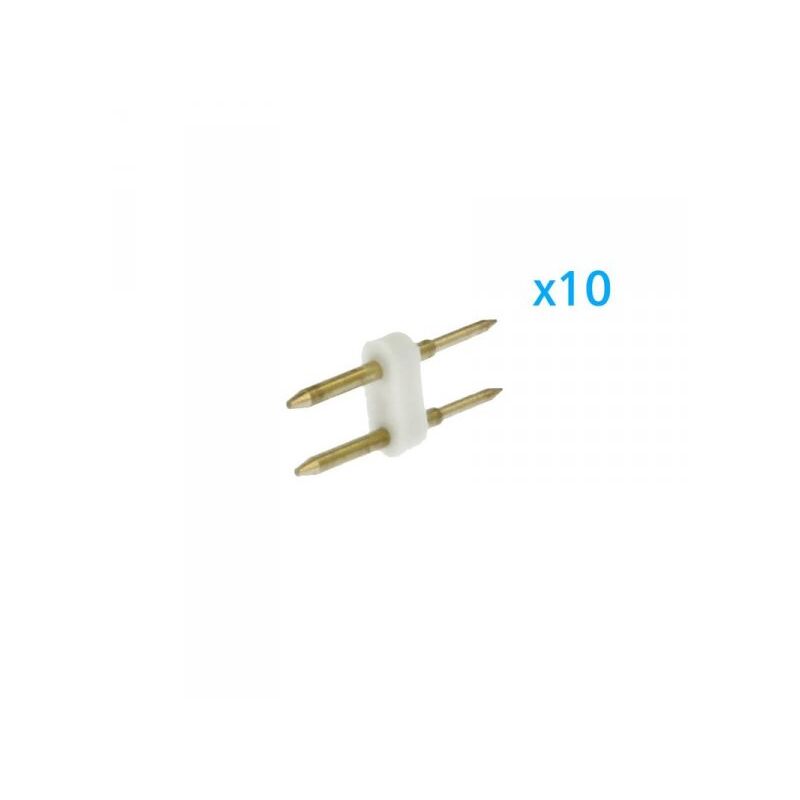 foto del prodotto ledlux 10 pz spina 2 pin passo 6mm per connessione striscia led mono 220v con alimentatore