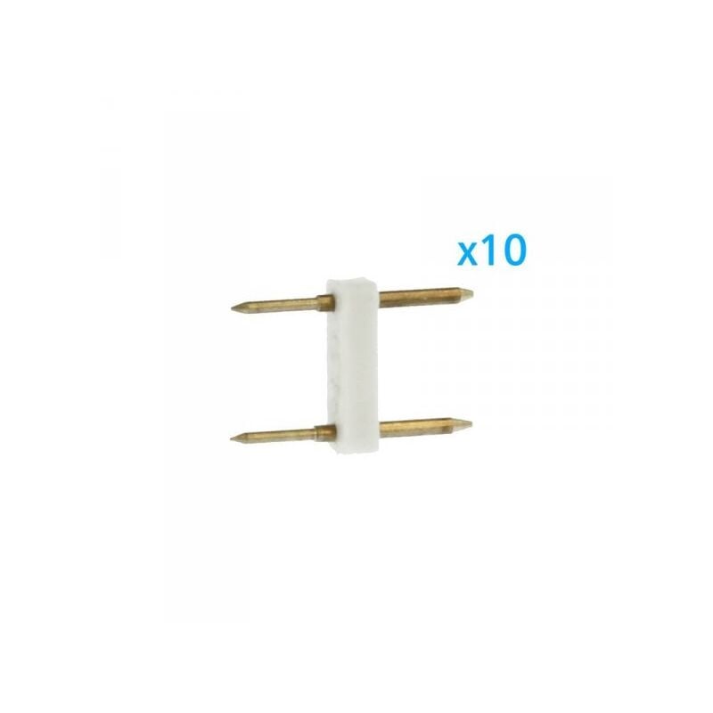 foto del prodotto ledlux 10 pz spina da 2 pin passo 12mm per connessione bobina striscia led mono colore da 220v con alimentatore trasformatore raddrizzatore