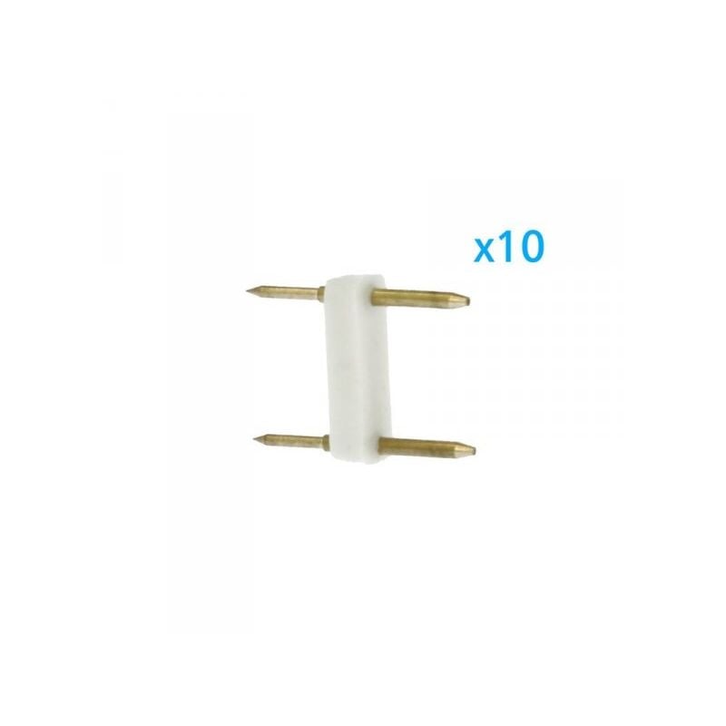 foto del prodotto ledlux 10 pz spina da 2 pin passo 13,5mm per connessione bobina striscia led mono colore da 220v con alimentatore trasformatore raddrizzatore
