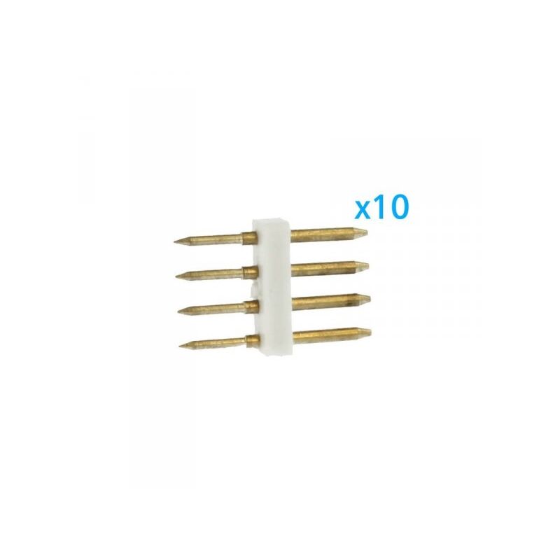 foto del prodotto ledlux 10 pz spina da 4 pin rgb passo 12mm per collegamento bobina led rgb da 220v con alimentatore trasformatore raddrizzatore