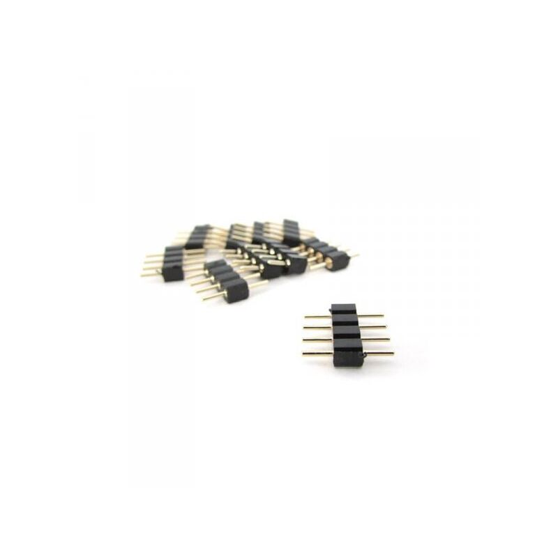 foto del prodotto ledlux 10 pz spina maschio 4 pin nera per connessione striscia led rgb controller