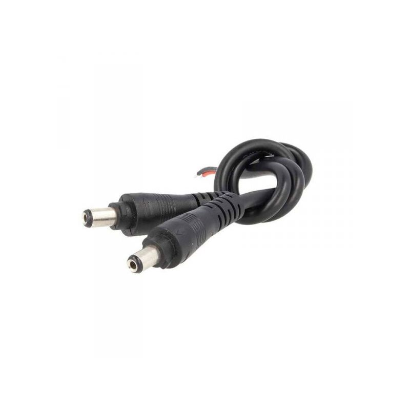 foto del prodotto ledlux 2 pz connettori spinotto maschio dc con lock blocco di sicurezza diametro 5,5mm x 2,1mm colore nero