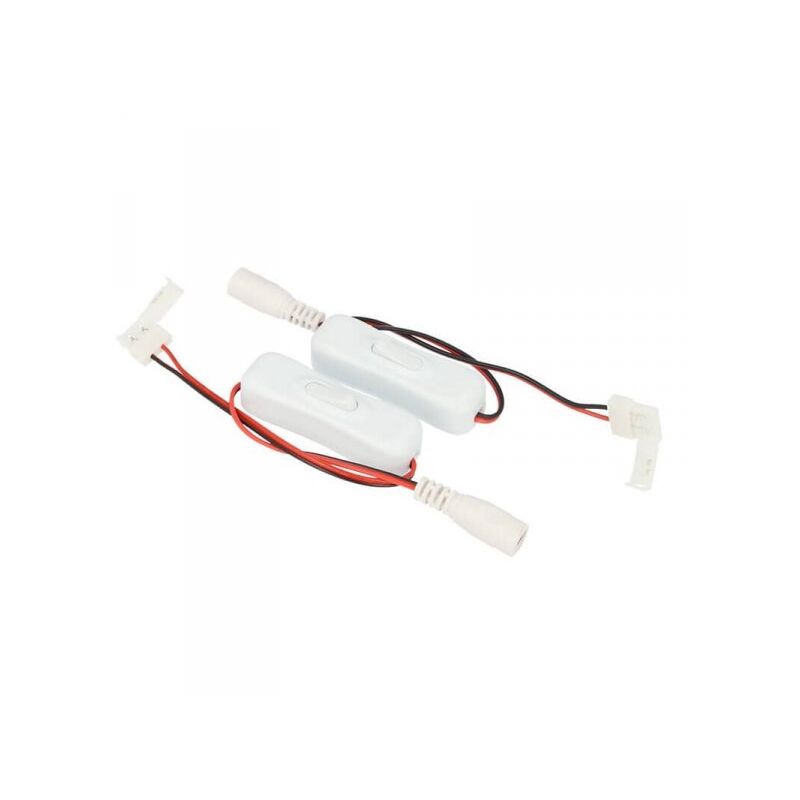 foto del prodotto ledlux 2 pz interruttore on off con connettore 10mm per chiudere strip led e cavo alimentazione dc jack spinotto femmina 5,5mm x 2,1mm