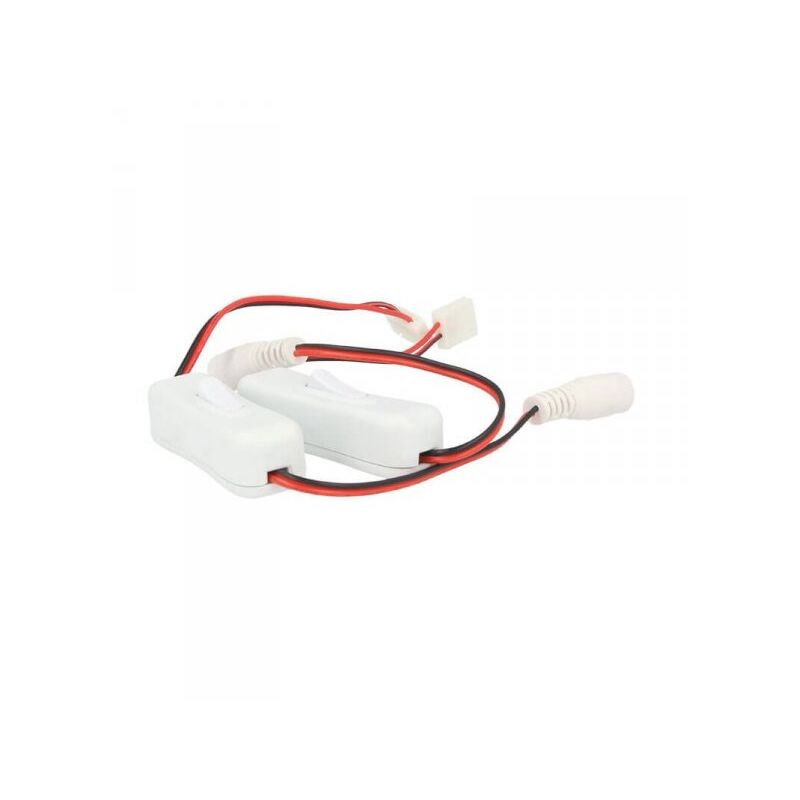 foto del prodotto ledlux 2 pz interruttore on off con connettore 8mm per chiudere striscia led e cavo dc jack alimentazione presa femmina 5,5mm x 2,1mm