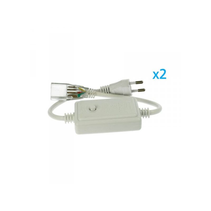 foto del prodotto ledlux 2 pz spina alimentatore trasformatore raddrizzatore 4 pin rgb passo 12mm con mini controller per bobina led rgb 220v fino a 50 metri 500w
