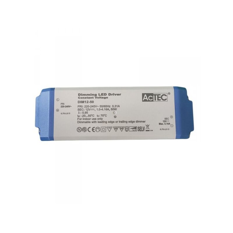 foto del prodotto ledlux alimentatore dimmerabile con triac dimmer taglio di fase dc 12v 50w per striscia led 12v dim12 50