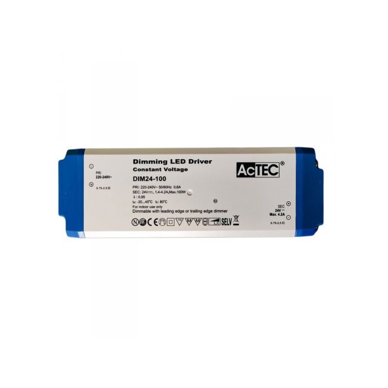 foto del prodotto ledlux alimentatore dimmerabile con triac dimmer taglio di fase dc 24v 100w per striscia led 24v dim24 100
