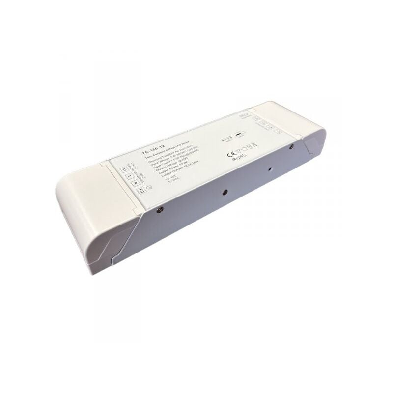 foto del prodotto ledlux alimentatore dimmerabile cv 12v 150w triac elv pulsante n.o. varialuce su 220v per striscia led te 150 12