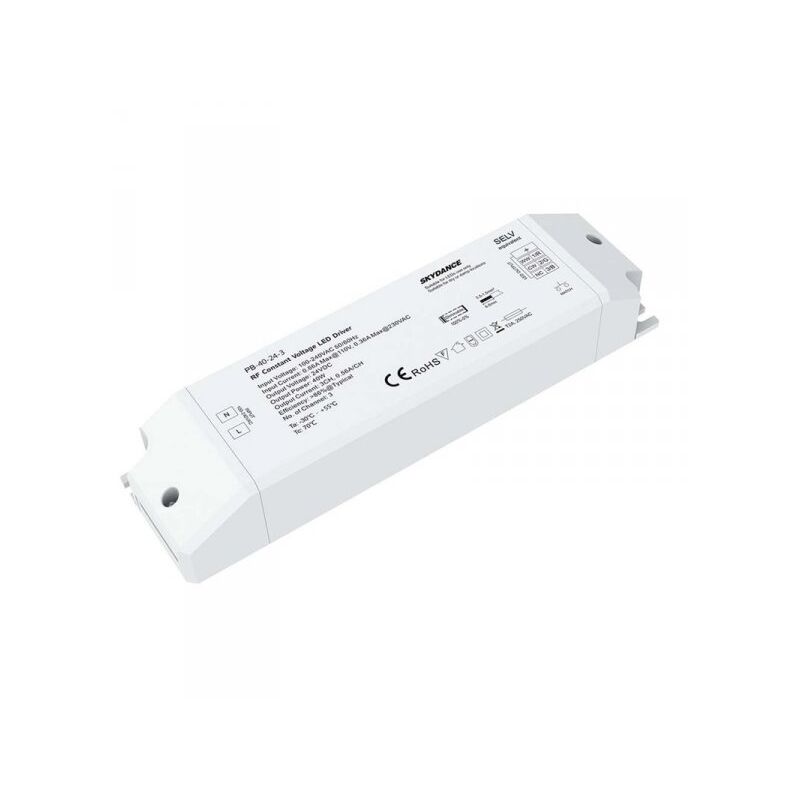 foto del prodotto ledlux alimentatore dimmerabile cv 24v 40w 3 canali con telecomando rf 2.4g per striscia led 12v pb 40 24 3
