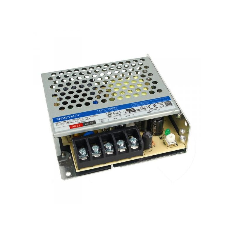foto del prodotto ledlux alimentatore trasformatore 24v 75w 3,2a per striscia led 24v mornsun lm75 20b24