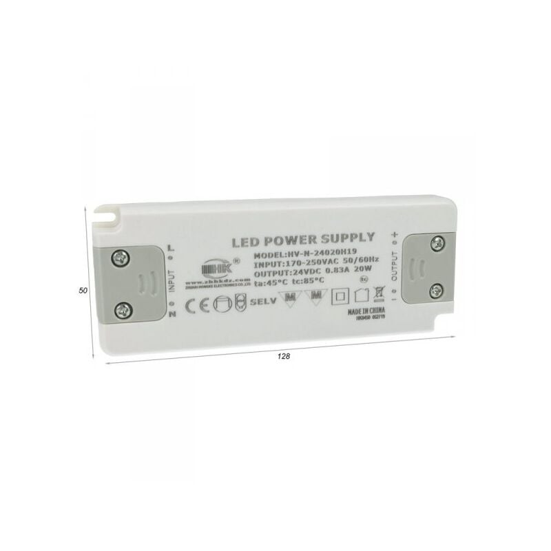 foto del prodotto ledlux alimentatore trasformatore cv 20w 24v 0,83a super slim solo 16mm spessore