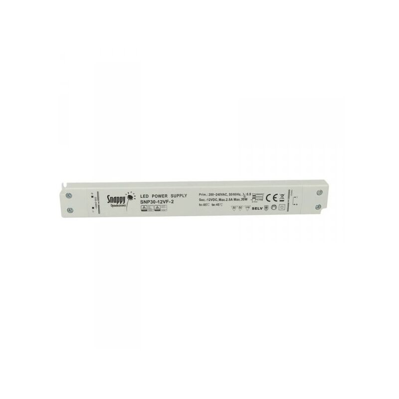 foto del prodotto ledlux alimentatore ultra slim sottile 30w 12v snappy snp30 12vf 2 trasformatore cv per striscia led profili alluminio